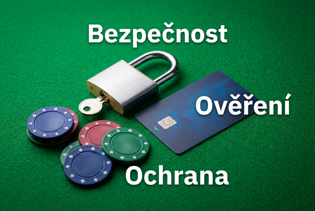 Infografika s bezpečnostními prvky jako zámek a neoznačená karta na zeleném plátně